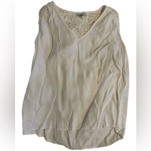 Joie White Sleeveless Lace Blouse